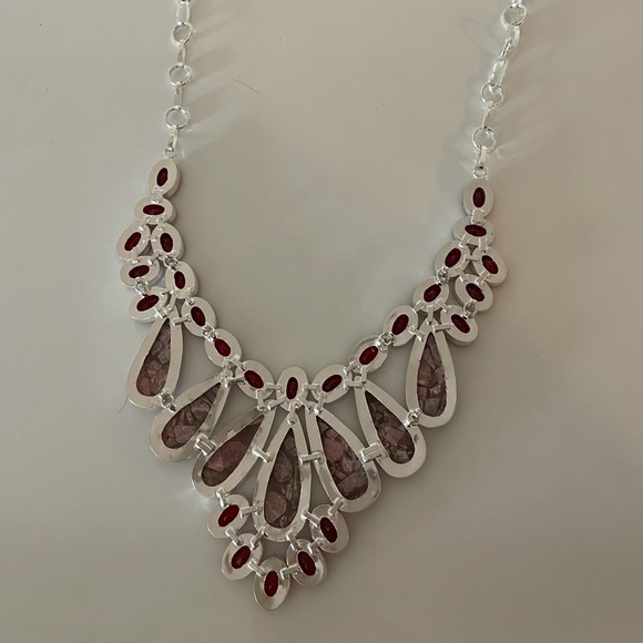 Rhodochrosite, red garnet necklace - Picture 4 of 5